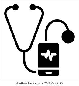 Digital Stethoscope Icon Element For Design