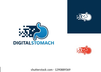Digital Stomach Logo Template Design Vector, Emblem, Design Concept, Creative Symbol, Icon