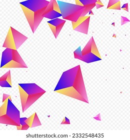 Digital Stone Vector Transparent Background. Unicorn Graphic Pyramid Decoration. Gradient Minimalist Shards Catalog. Bright Geometric Minimal Design.