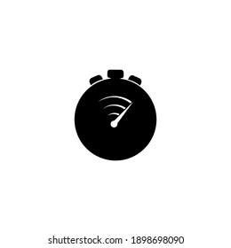 Digital stopwatch black color icon 