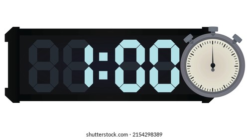 Digital stopwatch countdown. vector illustration