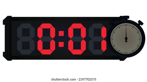 Digital stopwatch countdown. vector illustration