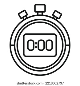 Digital stopwatch icon outline vector. Stop timer. Watch clock