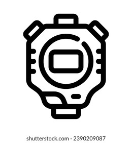 Digital Stopwatch Line Icon - Single Icon, Vector