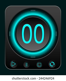 Digital StopWatch. Set of Timers with Various Indications the Time. Timer. Clock