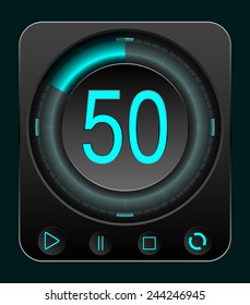 Digital StopWatch. Set of Timers with Various Indications the Time. Timer. Clock