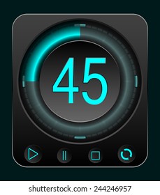 Digital StopWatch. Set of Timers with Various Indications the Time. Timer. Clock