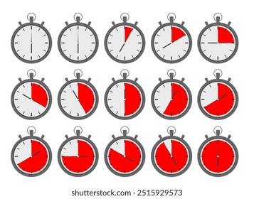 Digital Stopwatch Stock Illustrations. Stopwatch vector icon, digital timer. clock