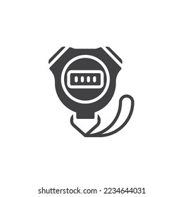 Icono de vector de cronómetro digital. signo plano relleno para concepto móvil y diseño web. Icono de glifo del temporizador de cuenta atrás. Símbolo, ilustración del logotipo. Gráficos vectoriales