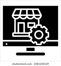 Digital Store Management Icon Element For Design