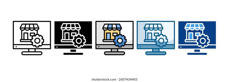 Digital Store Management Icon Set Multiple Style Collection