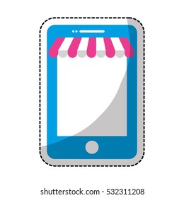 digital store modern cellphone icon image vector illustration design 