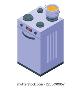 Digital stove icon isometric vector. Heater maid. Work house