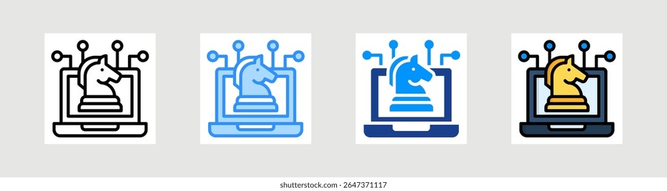Conjunto de Colección de íconos de estrategia digital Estilo múltiple