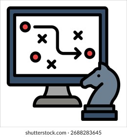 Digitales Strategie-Icon-Element für Design