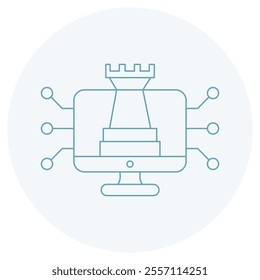 Digital Strategy Icon, Harnessing Technology to Drive Digital Transformation, Crafting a Winning Digital Strategy for Business Growth Vector