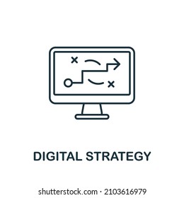 Digital Strategy icon. Line element from content marketing collection. Linear Digital Strategy icon sign for web design, infographics and more.