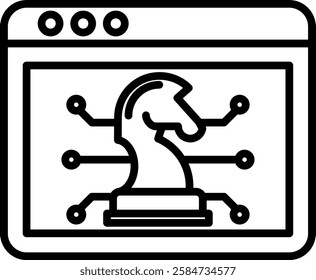 Digital strategy icon line high quality