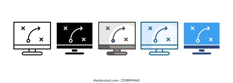 Digital Strategy Icon Set Multiple Style Collection