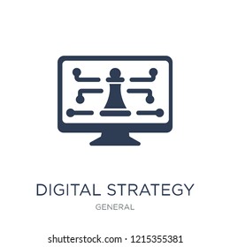 digital strategy icon. Trendy flat vector digital strategy icon on white background from general collection, vector illustration can be use for web and mobile, eps10