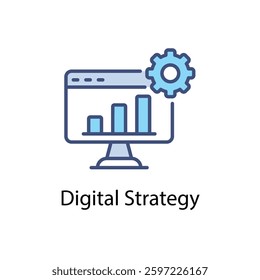 Digital Strategy icon in vector stock illustration