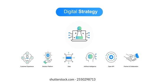 Digital Strategy Icons. Empowering Digital Transformation. The Building Blocks of Digital Strategy. Data-Driven Innovation. Essential Icons Explained.