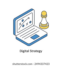 Symbol für den isometrischen Stil der digitalen Strategie. Symbol auf weißem Hintergrund EPS 10 Datei