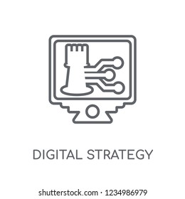 digital strategy linear icon. Modern outline digital strategy logo concept on white background from General collection. Suitable for use on web apps, mobile apps and print media.