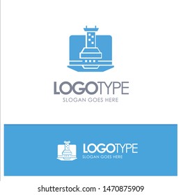 Digital, Strategy, Digital Strategy, Marketing Blue Solid Logo with place for tagline. Vector Icon Template background