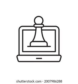 Digital Strategy vector outline icon style illustration. Marketing and advertising symbol EPS 10 file