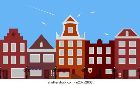 Digital street design of Amsterdam architecture