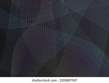 Digital Stripe Modern Vector Black Background. Rainbow Dynamic Element Light Design. Shape Sound Cover. Bright Waveform Smoke Illustration.