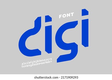 Digital Style Font Design, Alphabet Letters And Numbers Vector Illustration