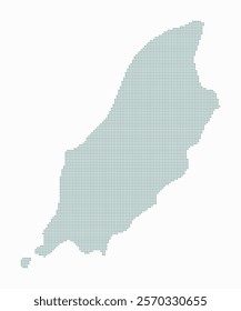 Digital style map of the country on white background. Isle of Man shape with square dots. Colored dots style. Small size squares. Amazing vector illustration.