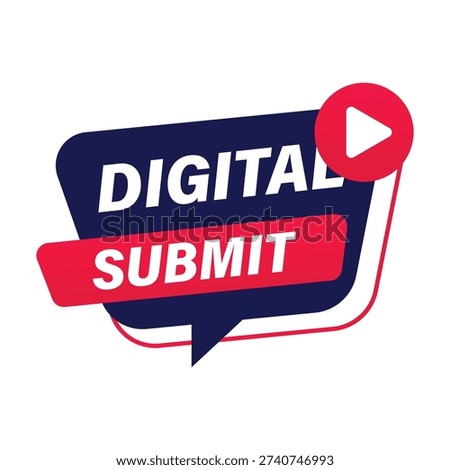 digital submit button tag for online registration form or creative competition entry and virtual event submission