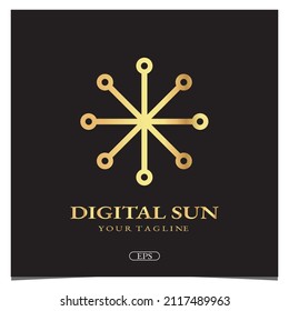 Portadas de vectores elegantes premium con logotipo solar digital 10