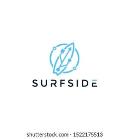 digital surfing, logo icon. Surf surfboard icon logo for web, mobile, and info graphics.