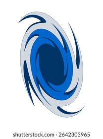 Digital swirl abstract vortex symbol 2D cartoon object. Cyber whirlpool spiral. Energy flow. Chaotic process. Twist whirl isolated element flat vector clip art on white. Spot illustration