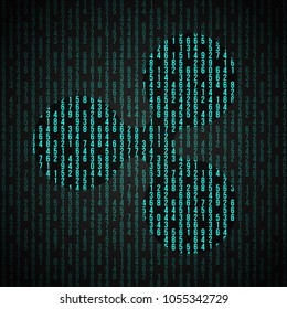 Digital Symbol of cryptocurrency Ripple XRP. Electronic money exchanges and markets. Concept of ICO Blockchain and cryptocurrency. Vector Illustration.