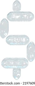 Símbolo digital hecho de hielo
