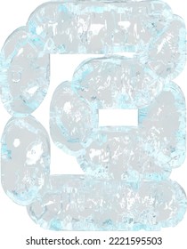Símbolo digital hecho de hielo