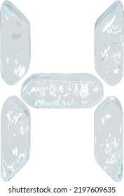 Símbolo digital hecho de hielo. letra h