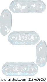 Digital symbol made of ice. letter s