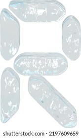 Símbolo digital hecho de hielo. letra r