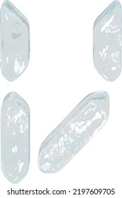 Digital symbol made of ice. letter v