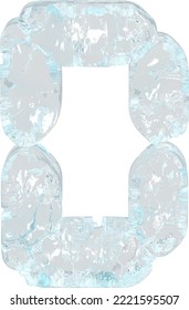 Digital symbol made of ice. letter d