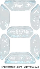 Símbolo digital hecho de hielo. número 8