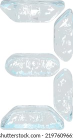 Símbolo digital hecho de hielo. número 3
