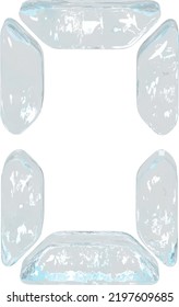 Digital symbol made of ice. number 0
