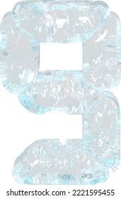 Digital symbol made of ice. number 9